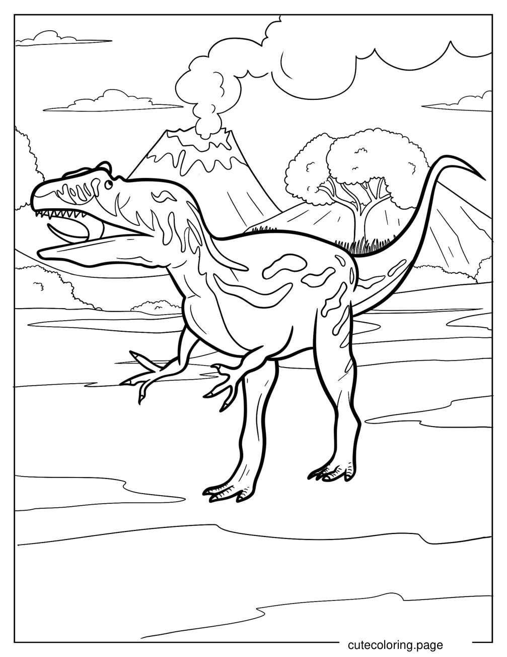 Cartoon Allosaurus Coloring Page For Kids coloring page