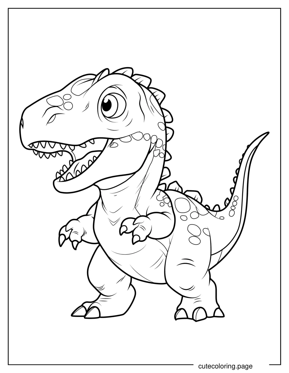 Kawaii Allosaurus Coloring Page For Kids coloring page