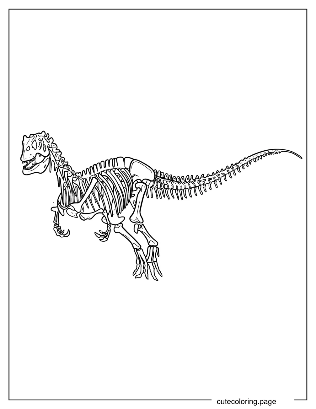 Realistic Allosaurus Coloring Sheet coloring page