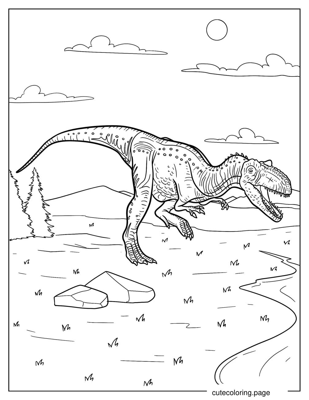 Small Stegosaurus Running Coloring Sheet coloring page