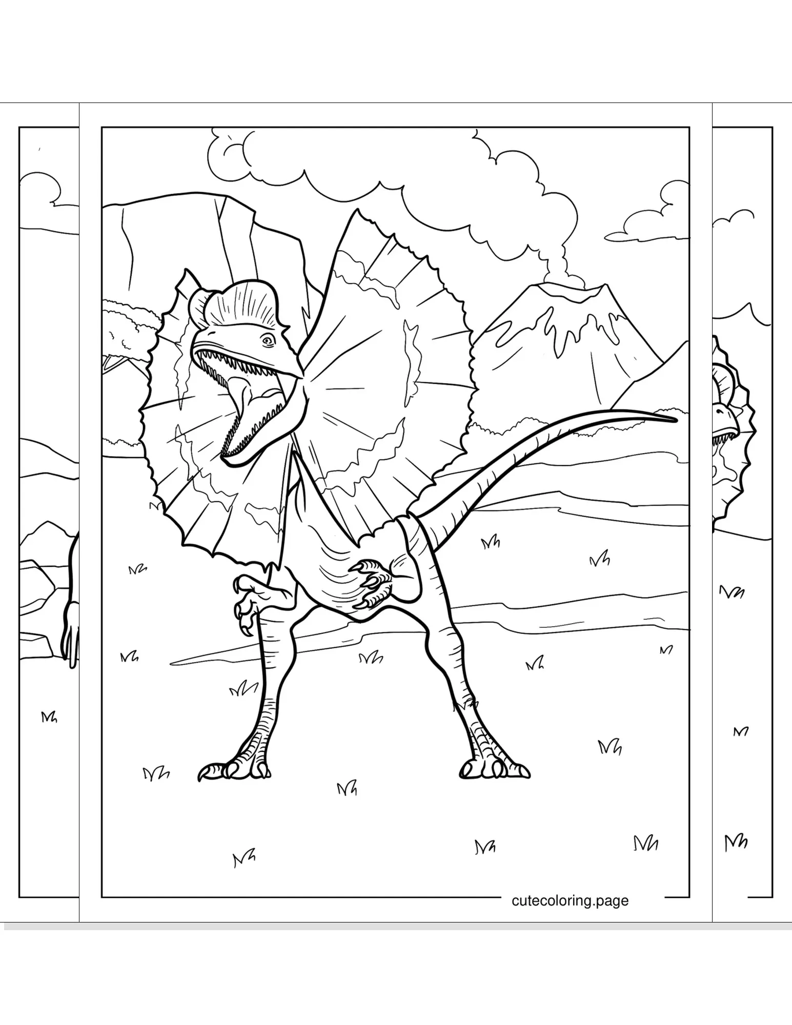 dilophosaurus coloring pages coloring page