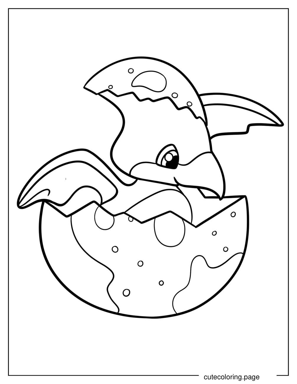 Baby Pterodactyl Inside Dinosaur Egg Coloring Page coloring page