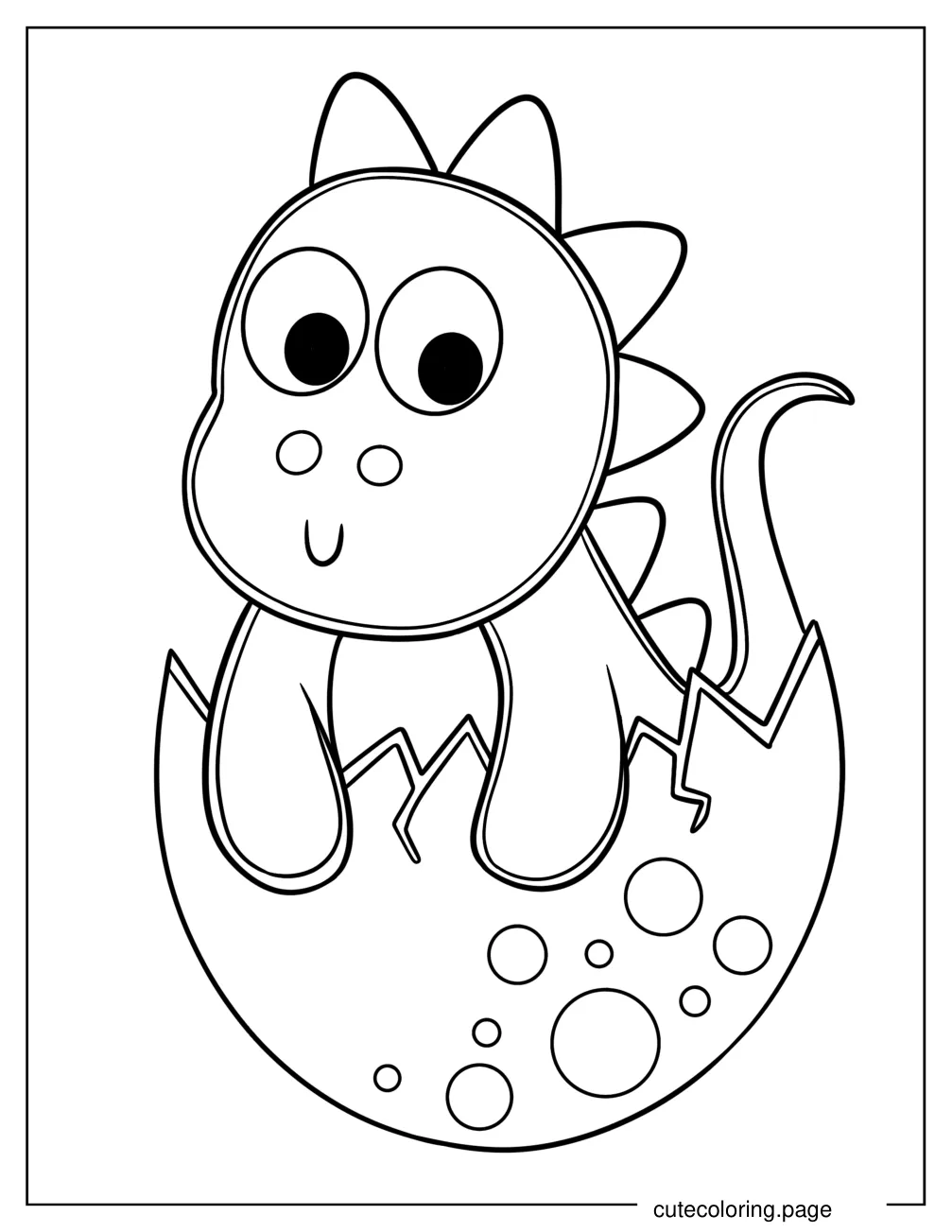 Simple Dinosaur Egg With Hatchling Coloring Page For Preschoolers coloring page