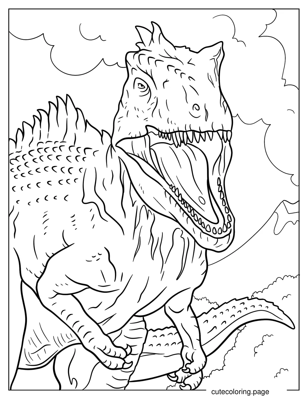 Close Up Of Scary Gigantosaurus coloring page