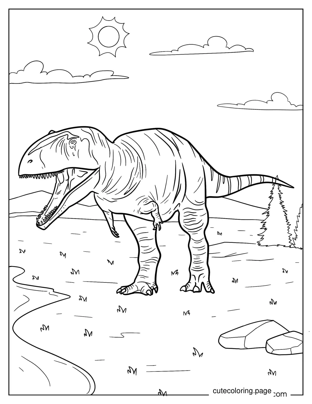 Gigantosaurus Roaming The Forest Coloring Page coloring page