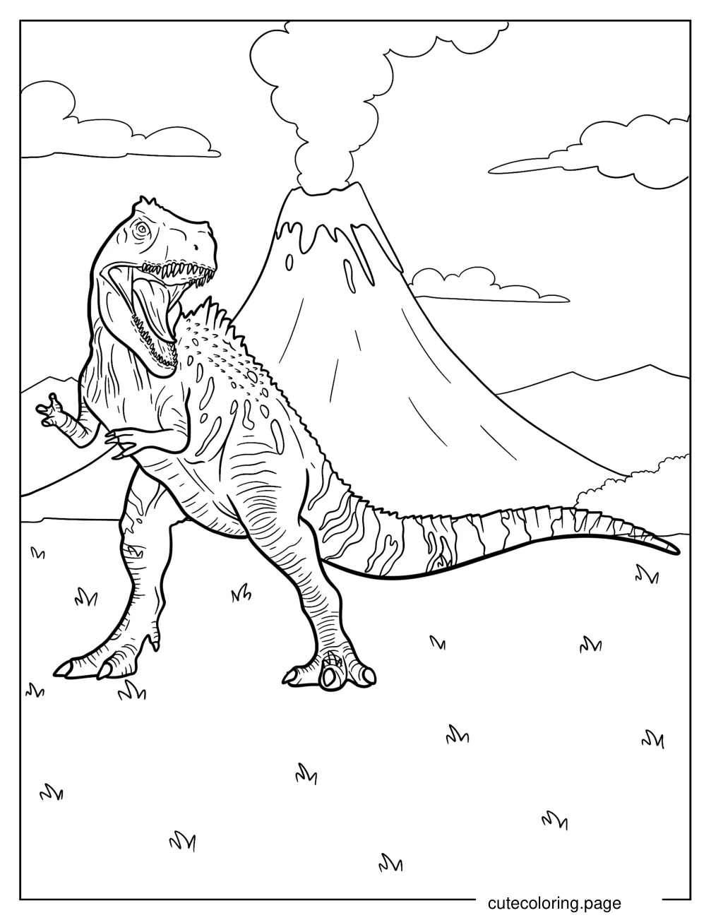 Gigantosaurus Showing Sharp Teeth coloring page