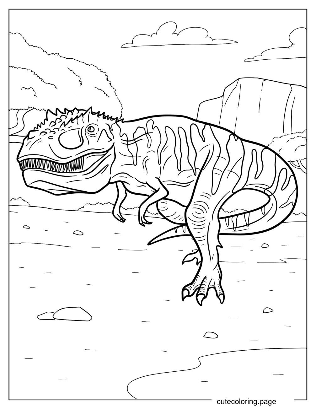 Gigantosaurus With Sharp Teeth Coloring Page coloring page