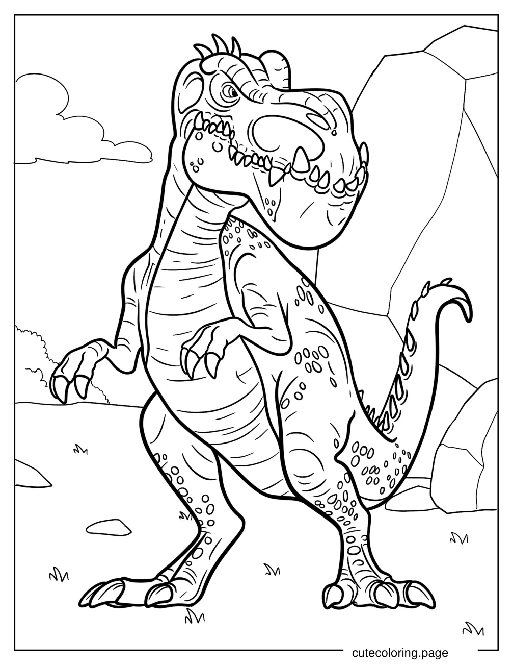 Large Cartoon Gigantosaurus Coloring Sheet For Kids coloring page