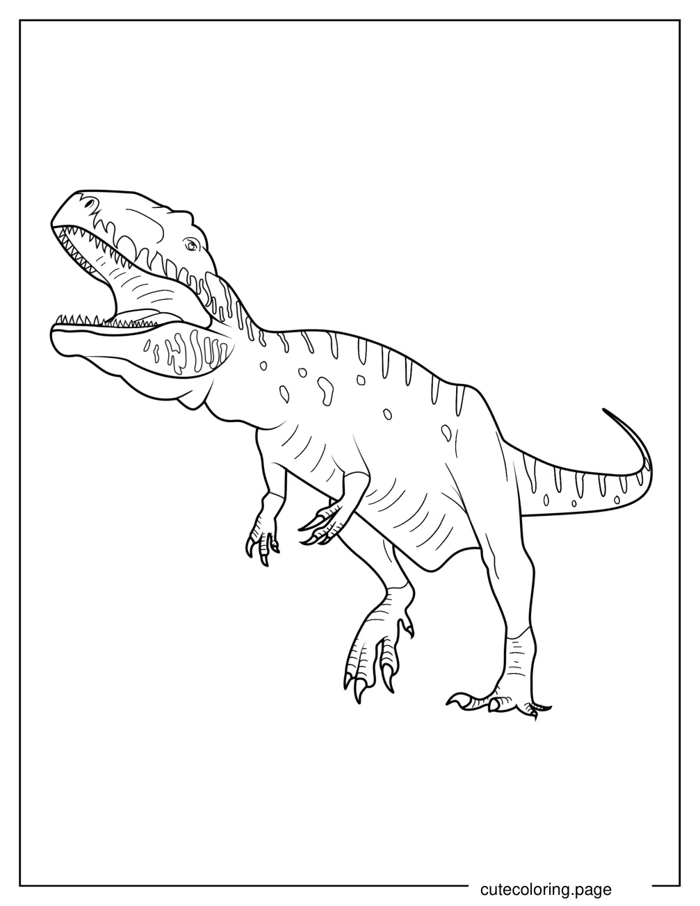 Simple Outline Of A Realistic Gigantosaurus Coloring Sheet coloring page