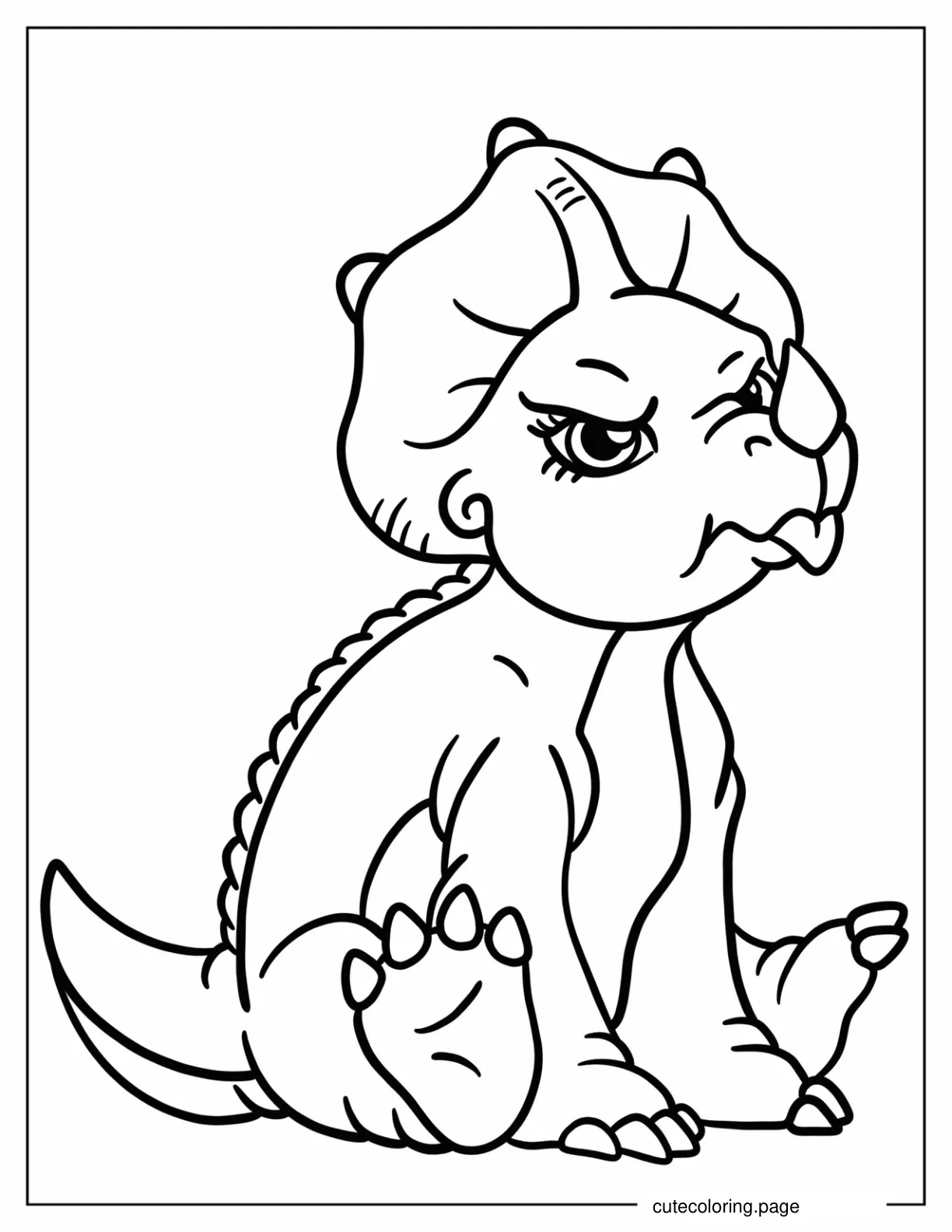 Angry Cera Sticking Her Tongue Out Coloring Page For Preschoolers coloring page