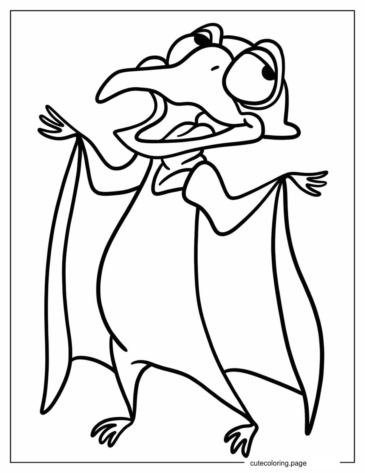 Cute Petrie Shrugging Coloring Page For Preschoolers coloring page