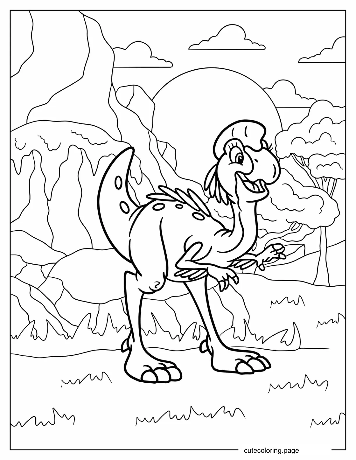 Happy Ruby on The Mountain Coloring Page coloring page