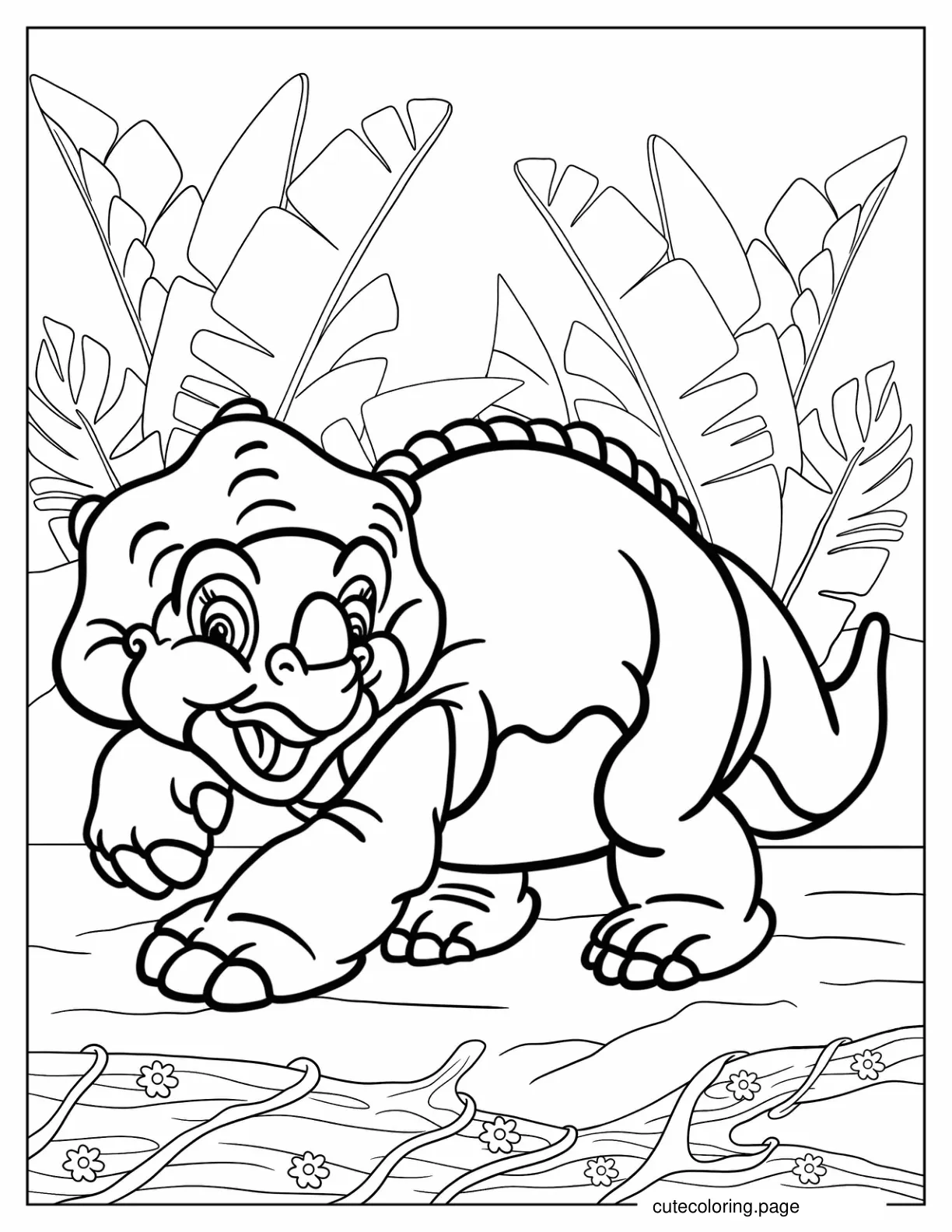 Land Before Time Cera Walking In The Forest coloring page