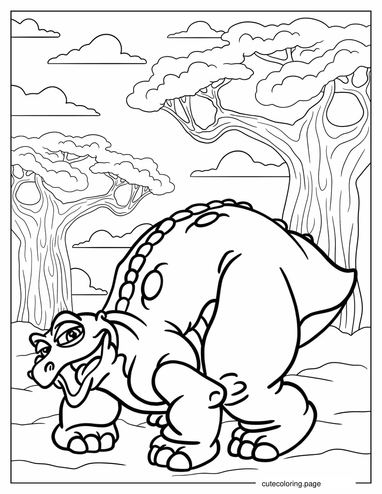 Land Before Time Gentle Giant Spike coloring page