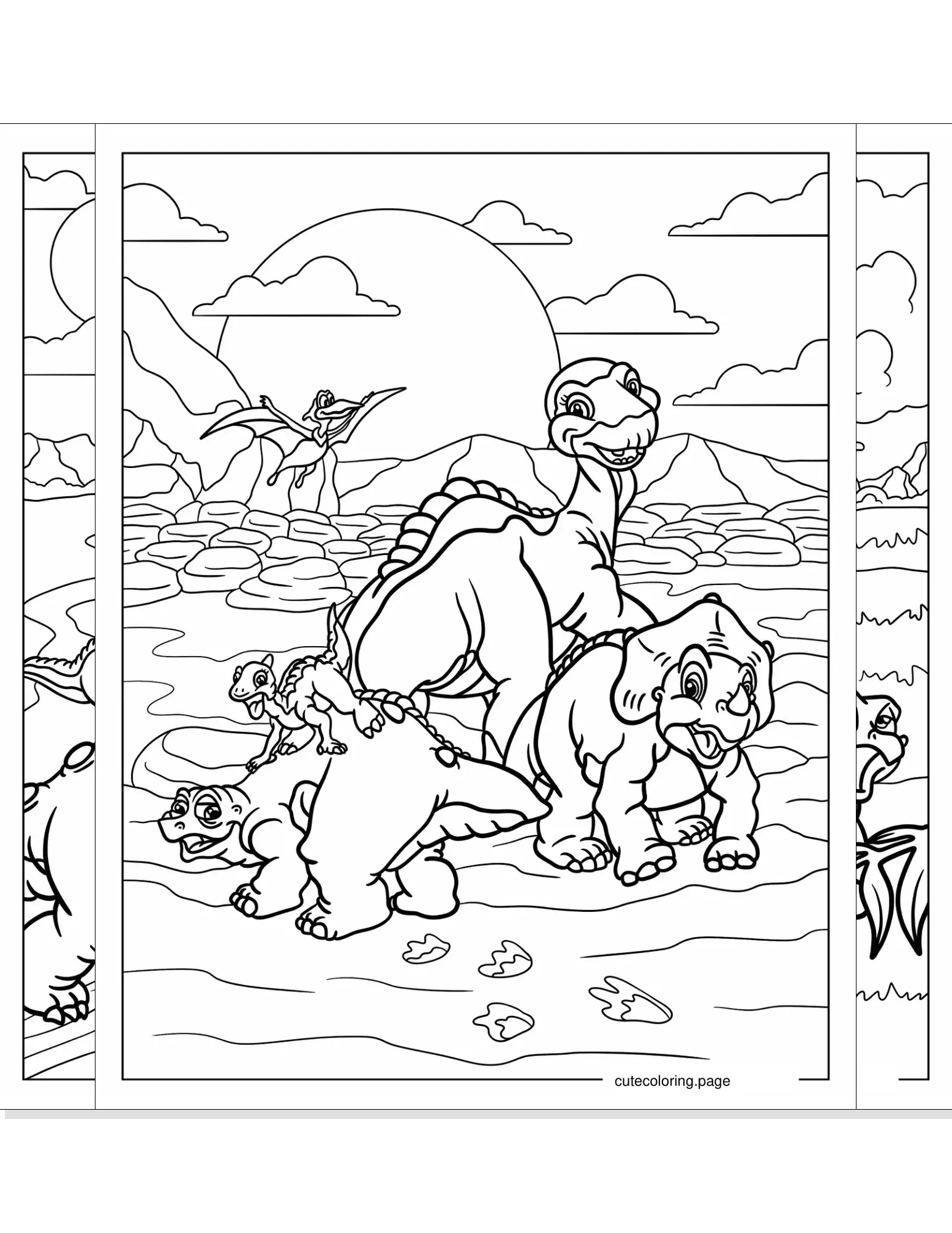 land before time coloring pages coloring page