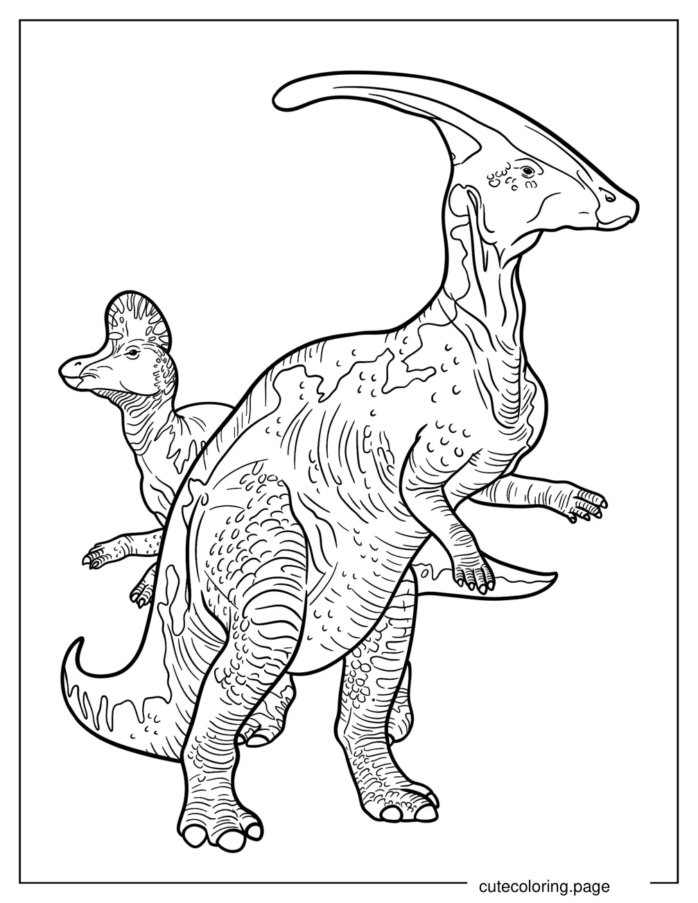 Corythosaurus And Parasaurolophus Coloring Page coloring page