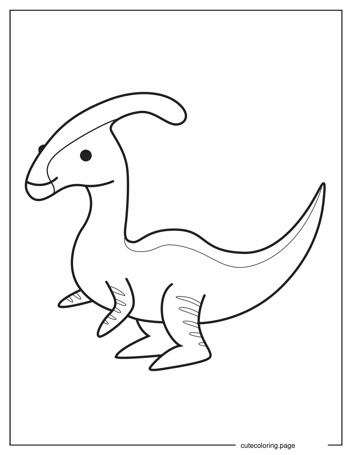 Easy Parasaurolophus Coloring Page For Preschoolers coloring page