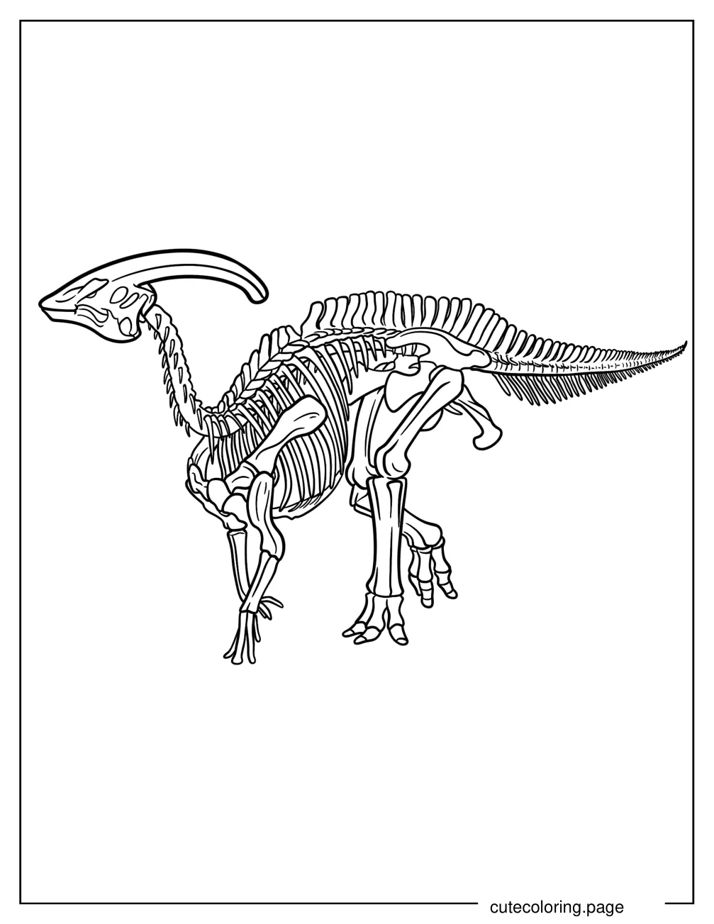 Parasaurolophus Fossil Coloring Sheet coloring page