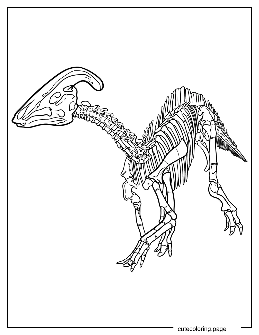 Parasaurolophus Skeleton Coloring Page coloring page