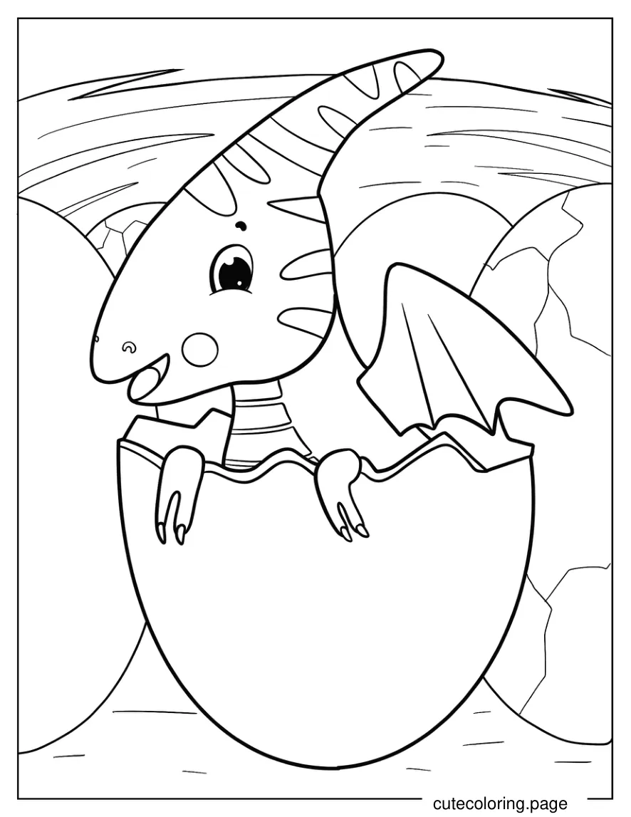 Pterodactyl Hatchling Coloring Page For Kids coloring page