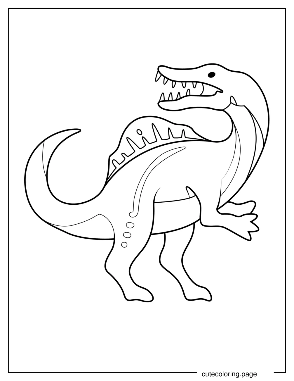 Cute Spinosaurus Outline Coloring Page For Kids coloring page