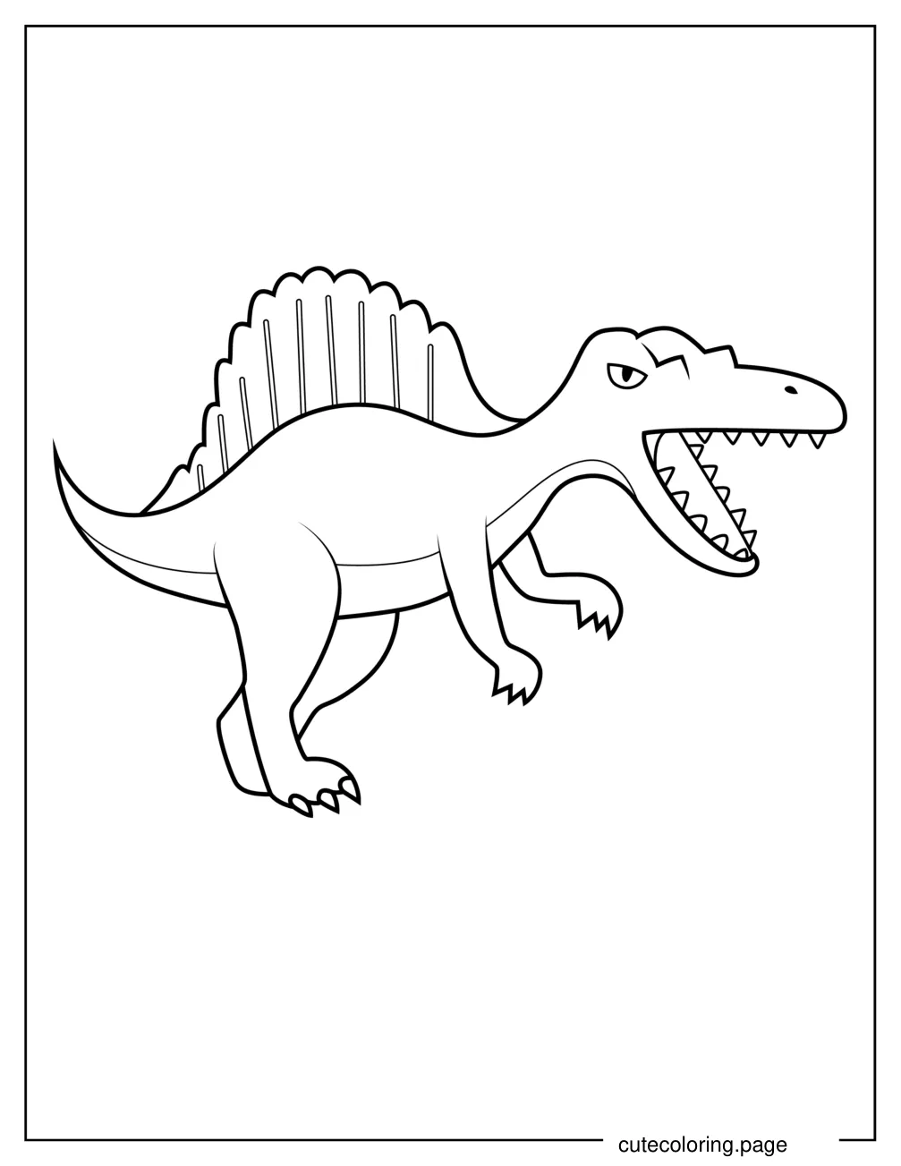 Easy Spinosaurus Outline Coloring Page For Preschoolers coloring page