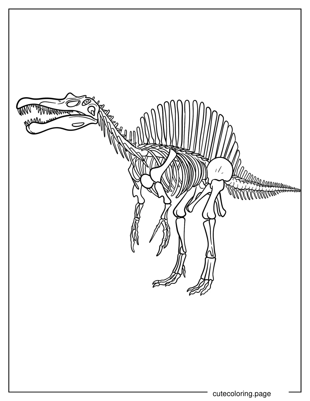 Spinosaurus Skeleton Coloring Page coloring page