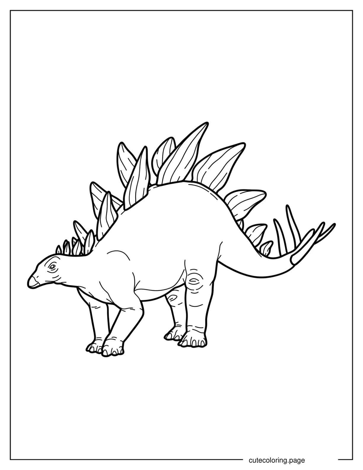 Baby Stegosaurus Coloring Page For Kids coloring page