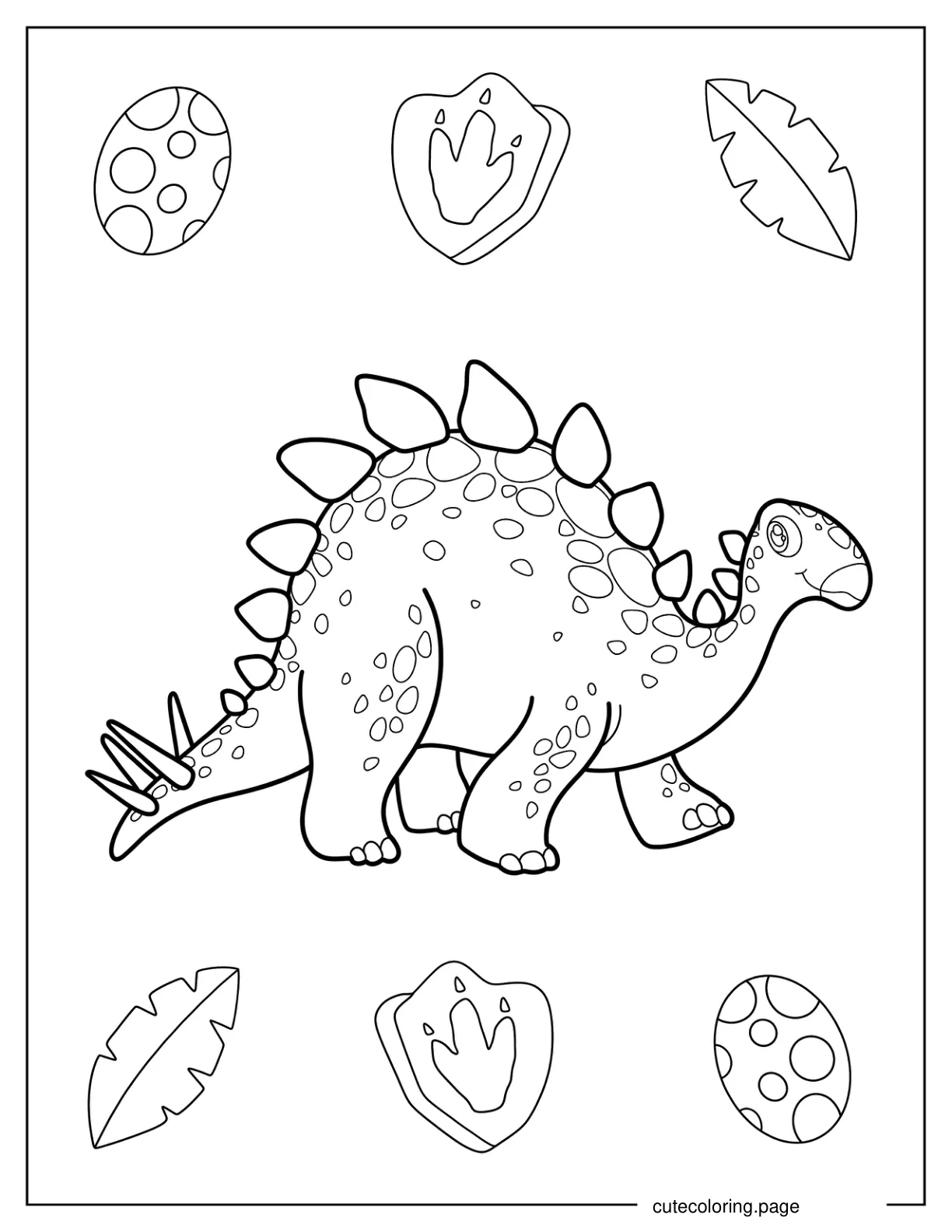 Cartoon Stegosaurus Coloring Sheet coloring page