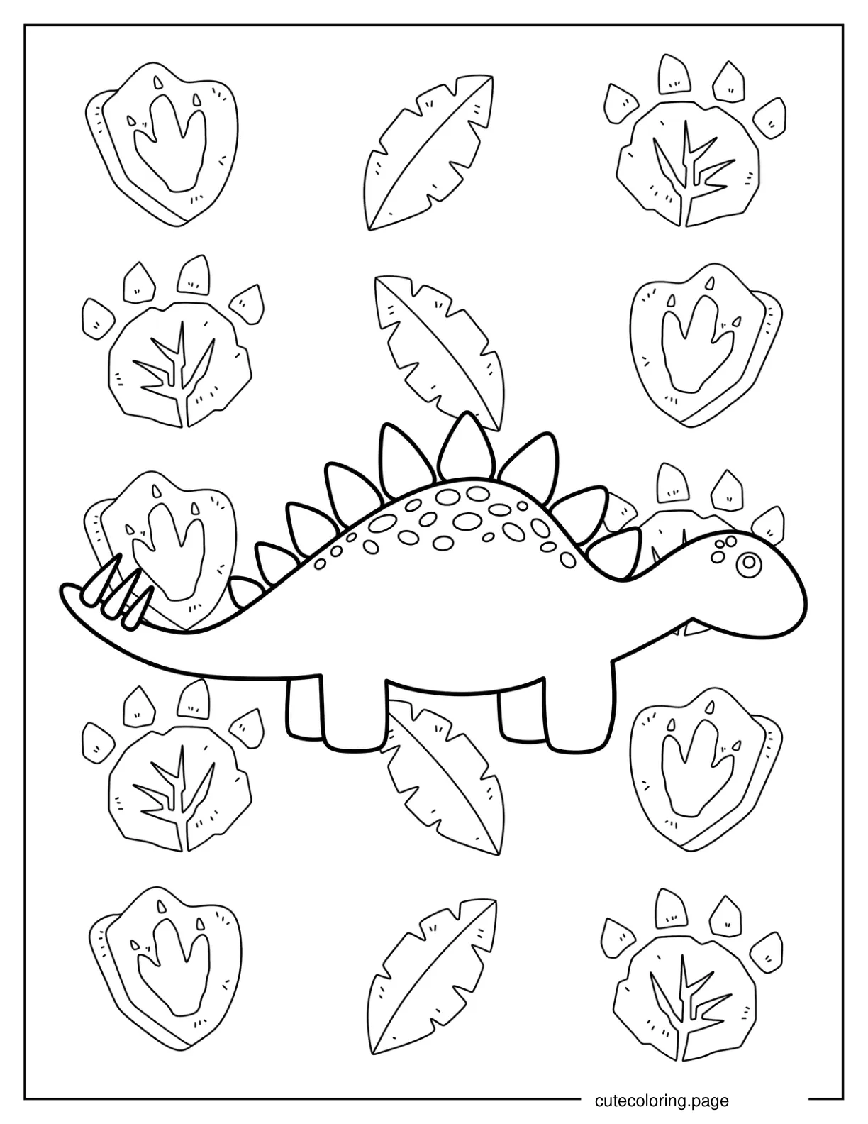 Cute Stegosaurus Coloring Page For Preschoolers coloring page