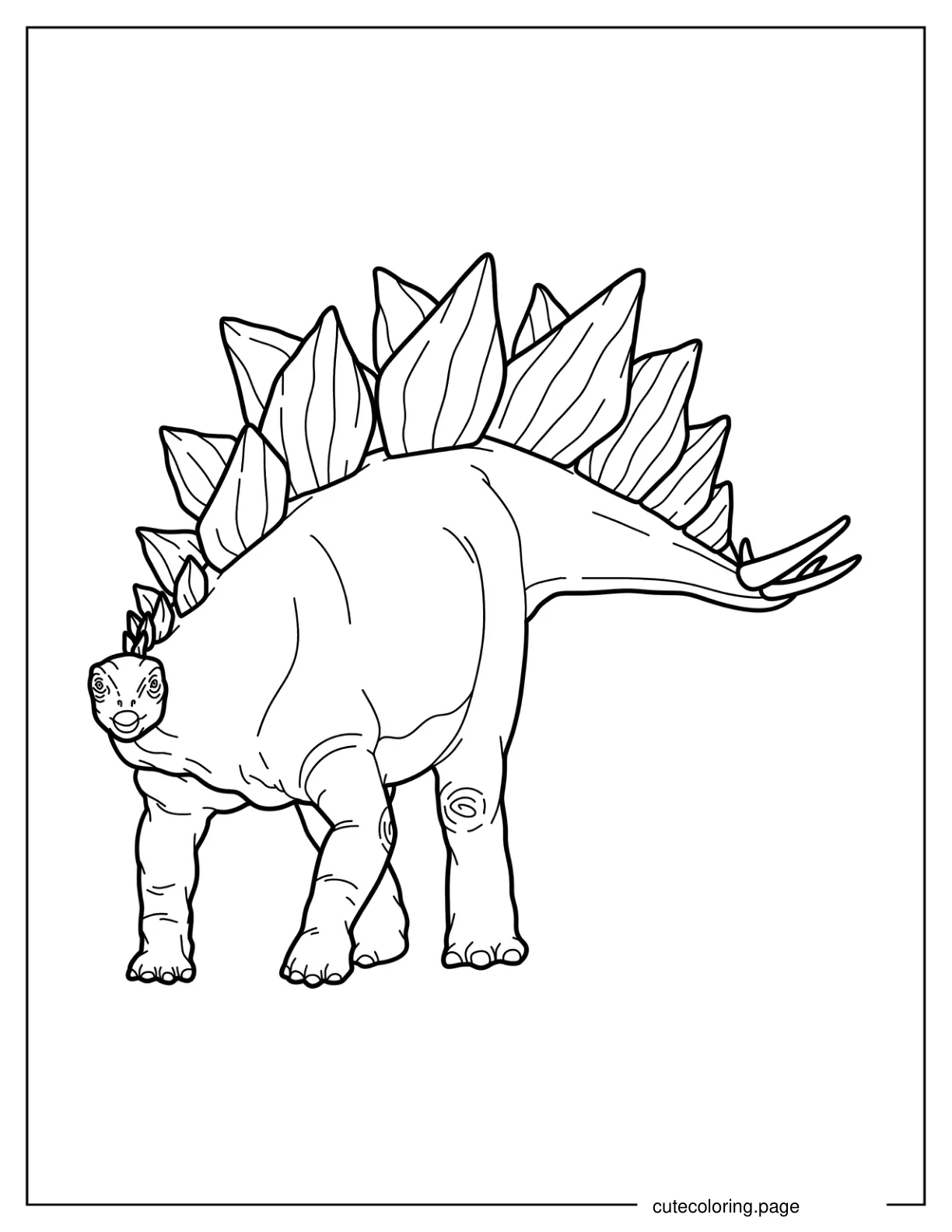 Detailed Stegosaurus Coloring Sheet For Kids coloring page