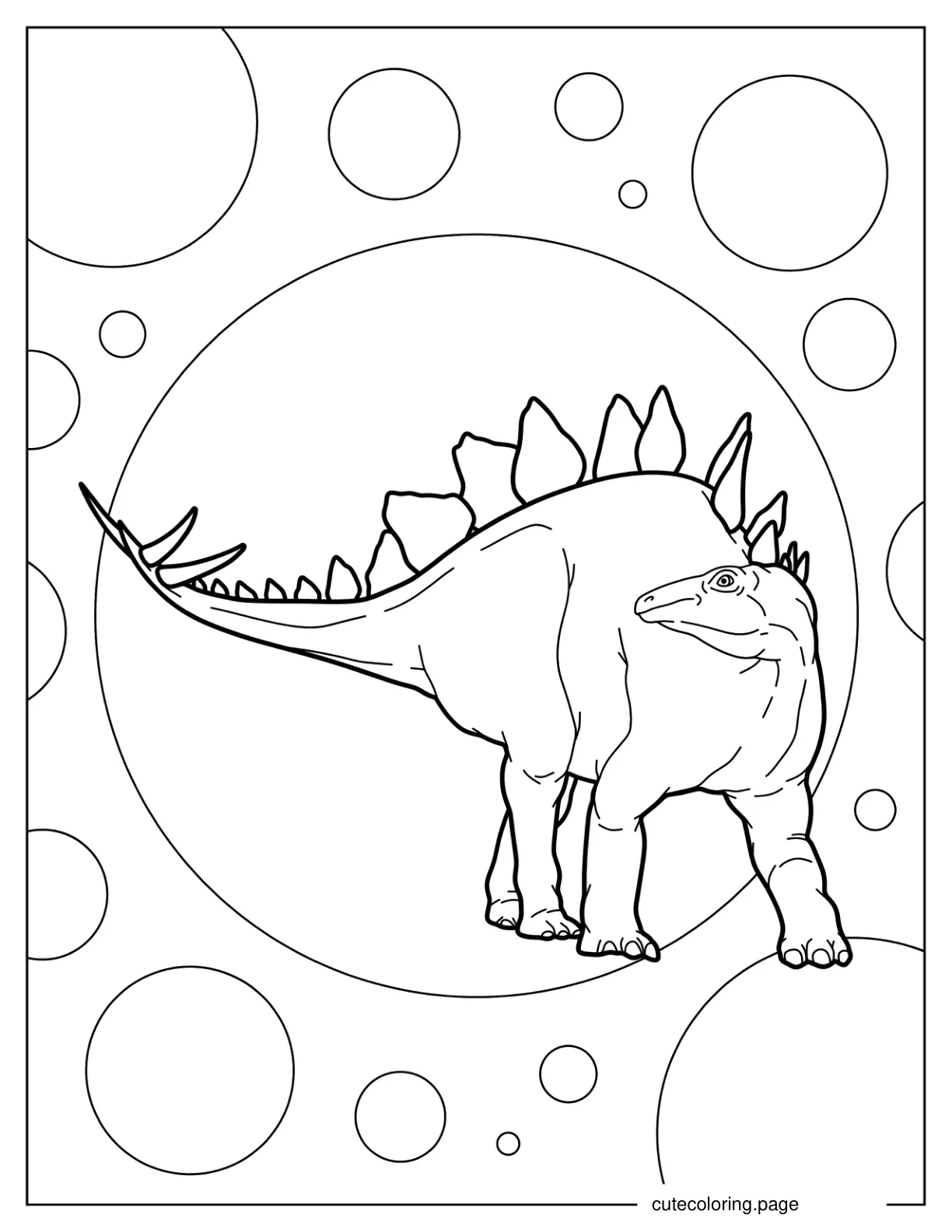 Large Stegosaurus Walking Coloring Page coloring page