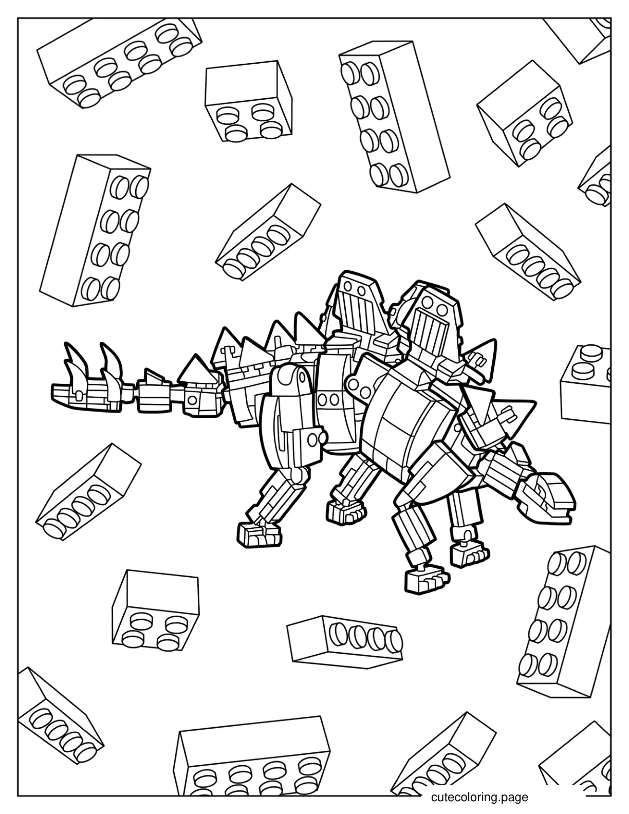 Lego Stegosaurus coloring page