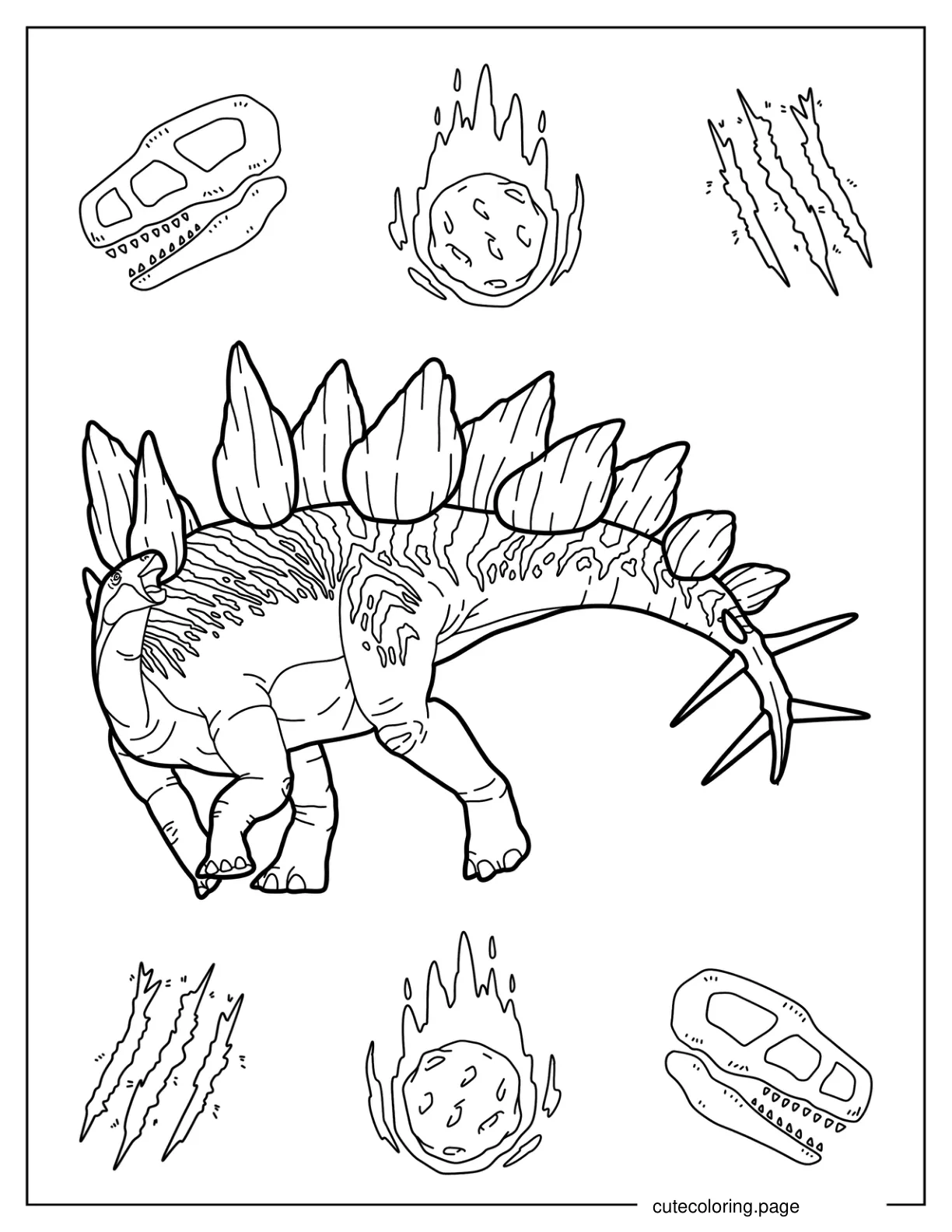 Realistic Stegosaurus Coloring Page coloring page