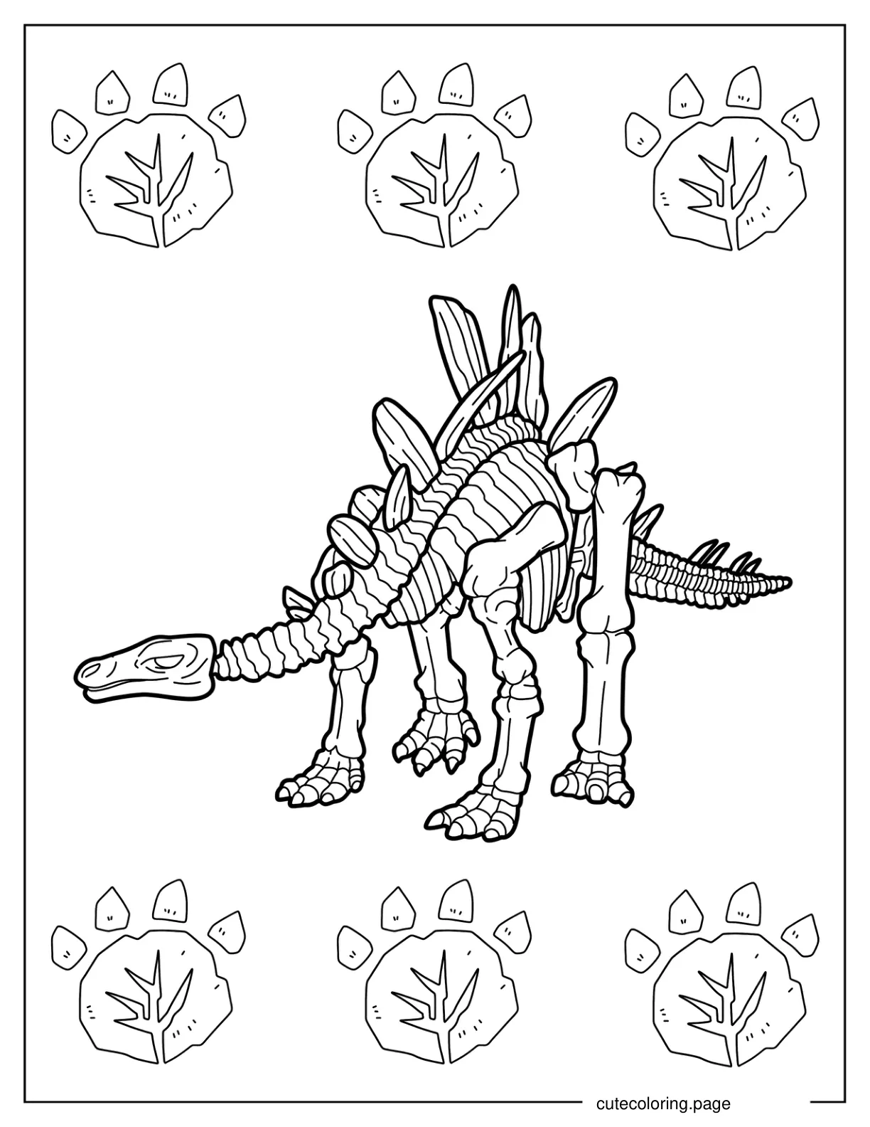 Stegosaurus Skeleton Coloring Sheet coloring page