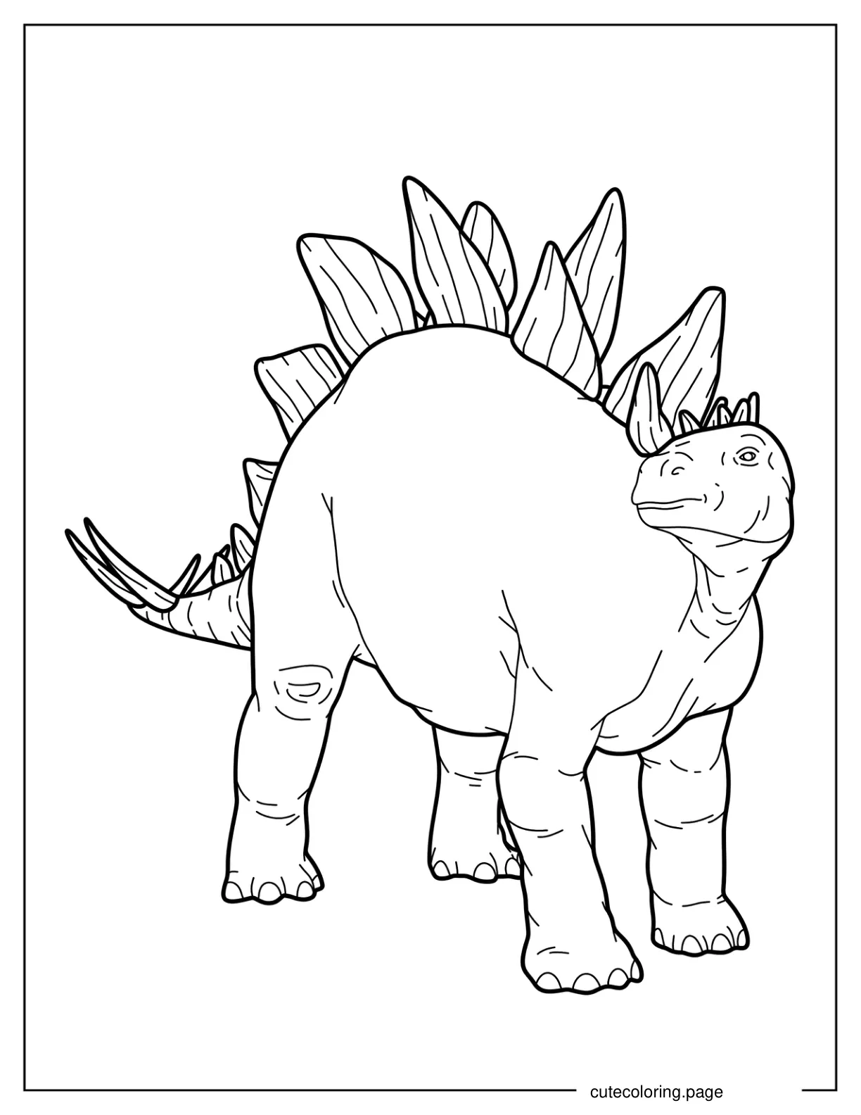 Stegosaurus With Detailed Dermal Plates coloring page