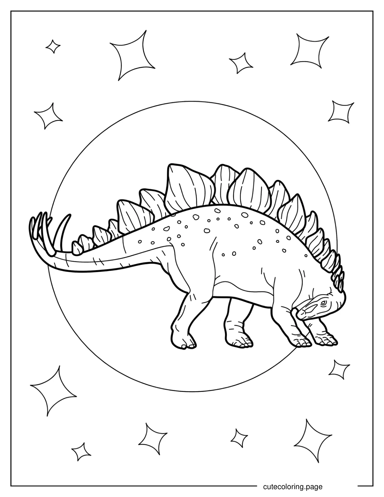 Stegosaurus With Detailed Skin And Dermal Plates coloring page