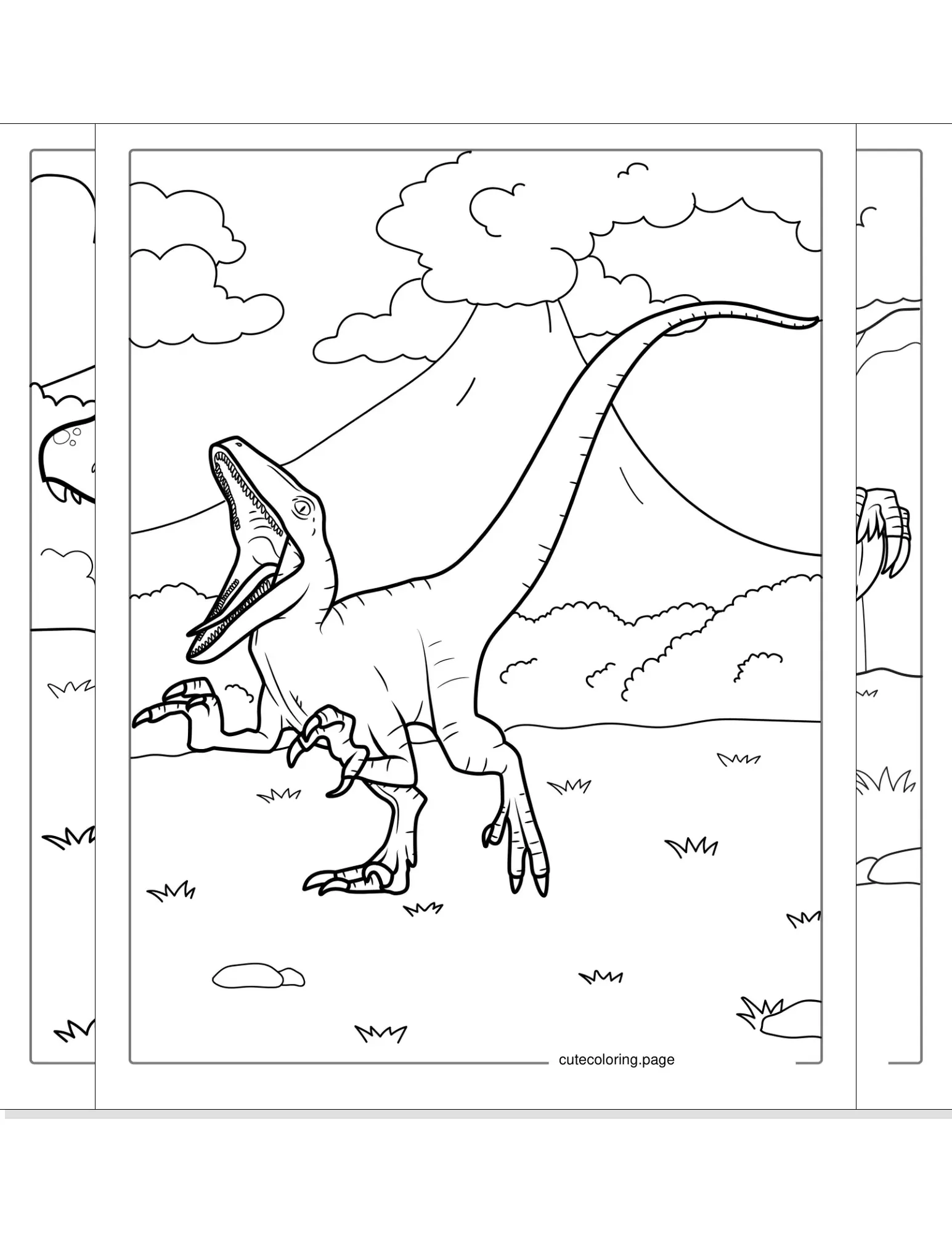 velociraptor coloring pages coloring page